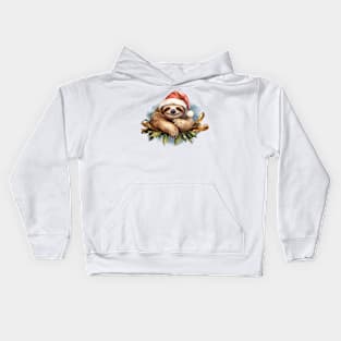 Christmas Sloth Sleeping Kids Hoodie